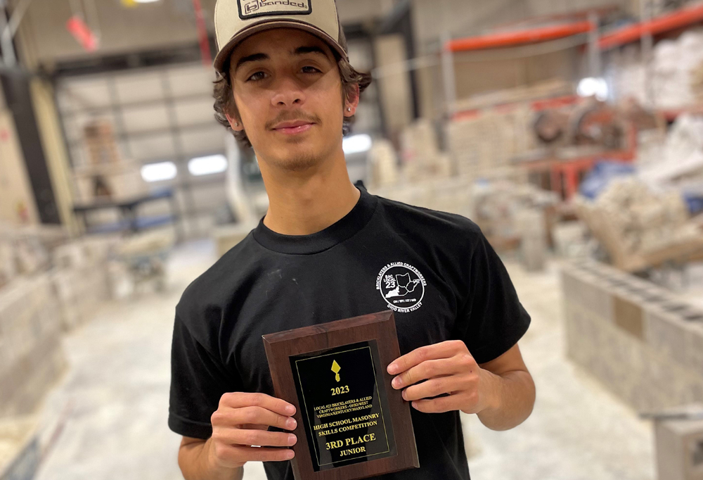 Student Takes 3rd Place at Annual Masonry Competition