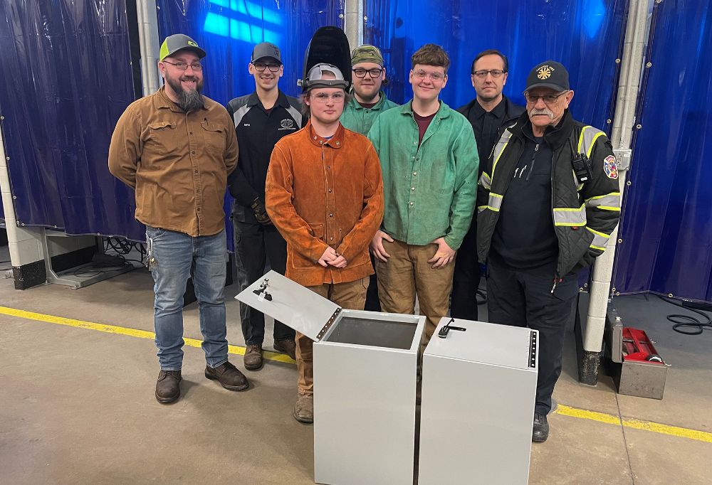 Students Weld Lockers for Amherst Fire Department 