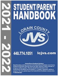 Photo of the cover of the 2021-22 LCJVS Student and Parent Handbook